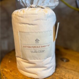 Hearth & Hand White and Taupe Striped Sheet Set